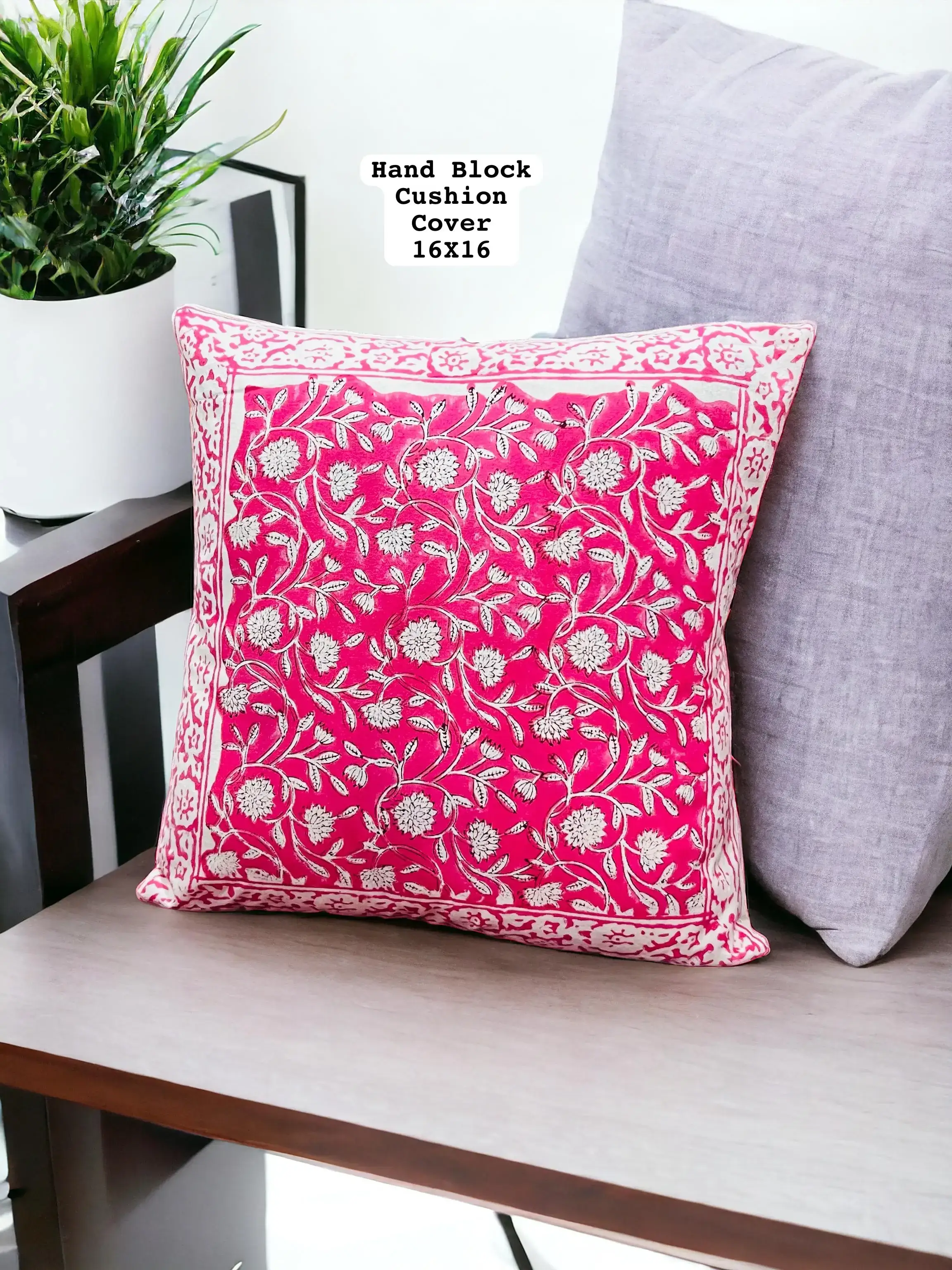 Floral Block Print Cotton Fabric Cushion Covers-Jaipur Wholesaler