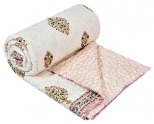 Cotton Double Bed Jaipuri Printed Quilt 90x100-Jaipur Wholesaler