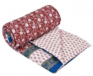 Jaipuri Printed Double Bed Cotton Quilt 90x100-Jaipur Wholesaler