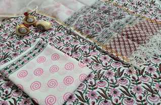 Cotton Multicolor salwar suits with dupatta(kota zari)-Jaipur Wholesaler